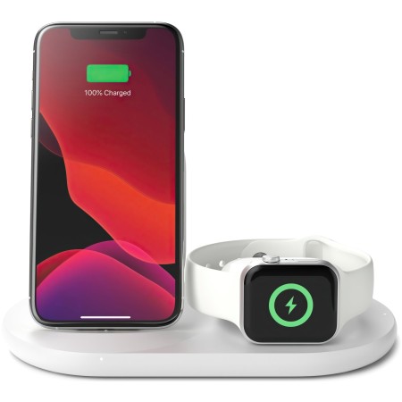 Бездротовий зарядний пристрій Belkin 3in1 Wireless Pad/Stand/Apple Watch White (WIZ001VFWH)  у Тернополі
