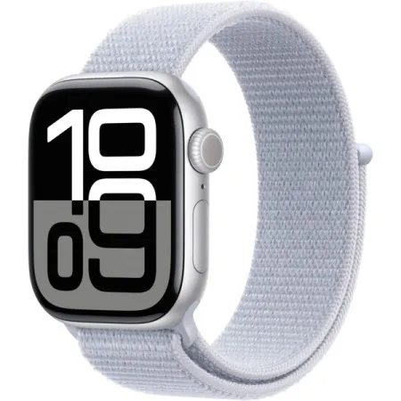 Apple Watch Series 10 42mm Silver Aluminum Case with Blue Cloud Sport Loop