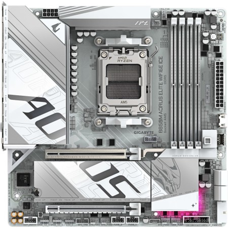Материнська плата GIGABYTE B850M AORUS ELITE WIFI6E ICE sAM5 mATX (B850M AORUS ELITE WIFI6E ICE)