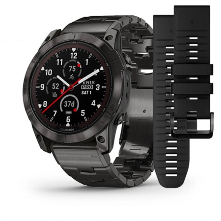 Смартгодинник Garmin Fenix 7X Pro Sapphire Solar Carbon Gray DLC Titanium with Vented Titanium Bracelet (010-02778-30)
