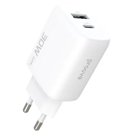 Мережевий зарядний пристрій Proove Silicone Power 2 30W (Type-C + USB) white  в Івано-Франківську