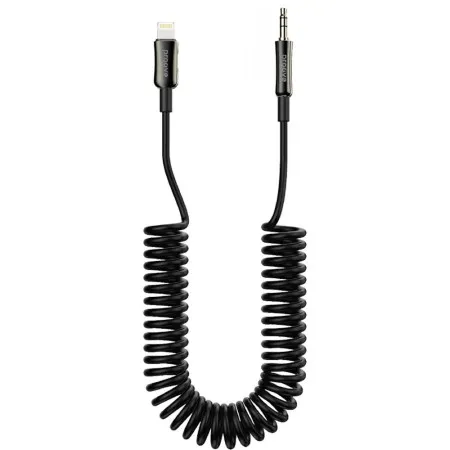 Кабель AUX Proove Steel Spring Lightning to 3.5 (1m) (Black)