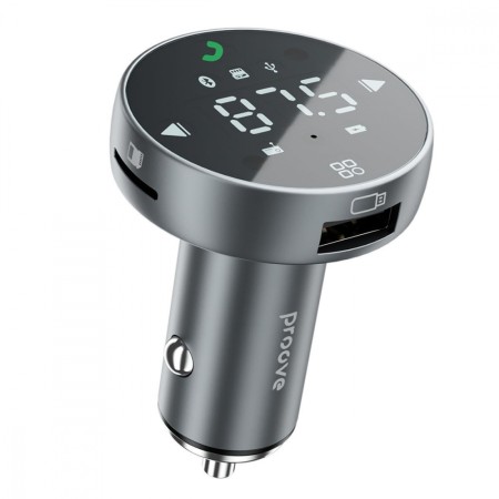 Автомобільний зарядний пристрій Proove FM Launcher Sound Sync 30W (PD+QC3.0) Type-C+USB (Gray)  у Чернівцях