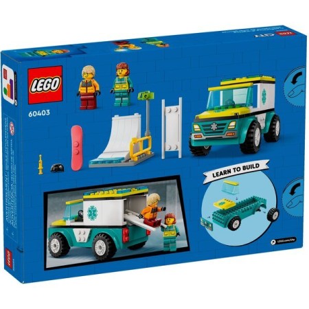 Конструктор LEGO City Карета швидкої допомоги й сноубордист (60403)
