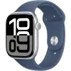 Apple Watch Series 10 46mm Silver Aluminum Case with Denim Sport Band - S/M