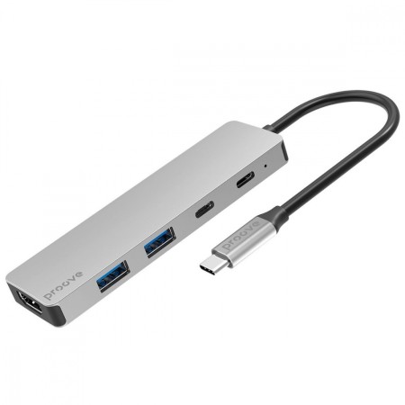 USB-Хаб Proove Iron Link 5 in 1 (2 x Type-C + 2 x USB3.0 + HDMI) (Silver)  в Одесі