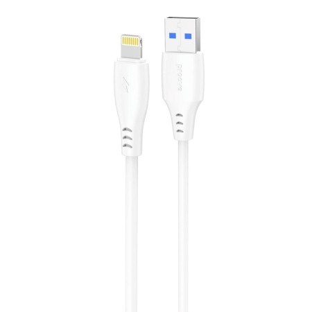 Кабель Proove Simple Silicone USB to Lightning 2.4A (1m) (White)  у Луцьку