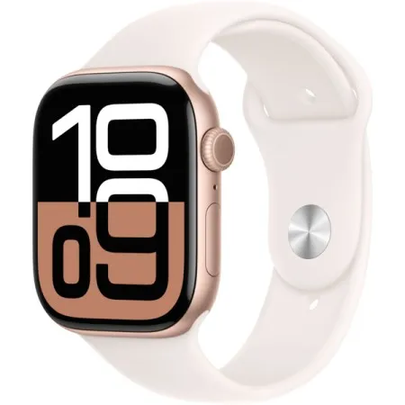 Apple Watch Series 10 46mm Rose Gold Aluminum Case with Light Blush Sport Band - S/M