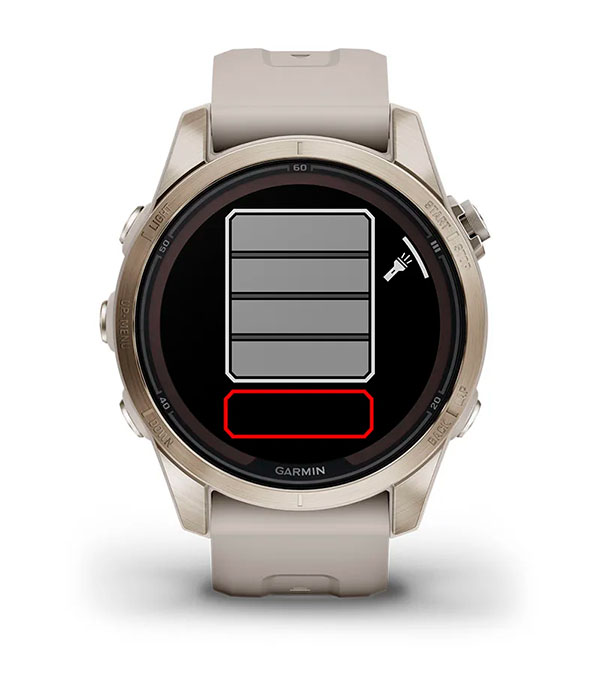 Garmin fenix 7S Pro Sapphire Solar - Вбудований LED ліхтарик Garmin fenix 7S Pro Sapphire Solar - Вбудований LED ліхтарик