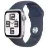 Apple Watch SE 2 2023 40mm Silver Aluminum Case with Storm Blue Sport Band S/M (MRE13)