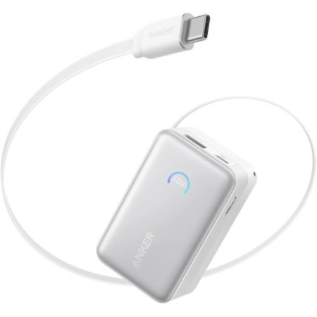 Батарея універсальна Anker Nano 10000mAh 45 Built-In USB-C Cable (White) (A1638H21)
