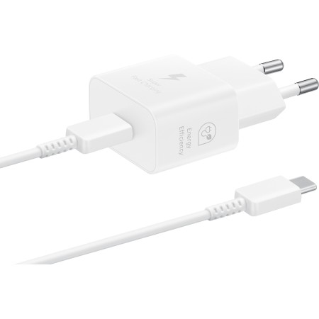 Зарядний пристрій мережевий Samsung 25Вт USB-С + Cable Type-C to Type-C (1m) White (EP-T2510XWEGEU)
