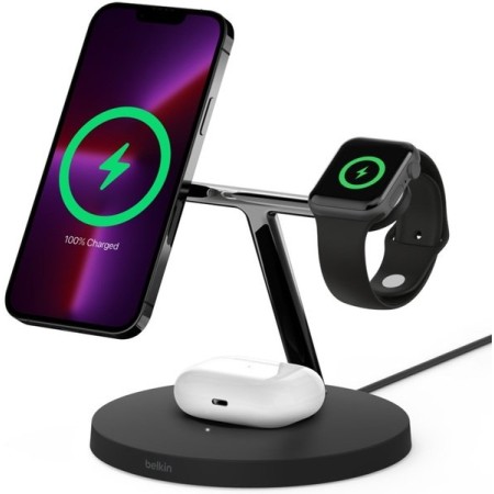Бездротовий зарядний пристрій Belkin 3in1 MagSafe Wireless Charger Black (WIZ017VFBK)  у Тернополі