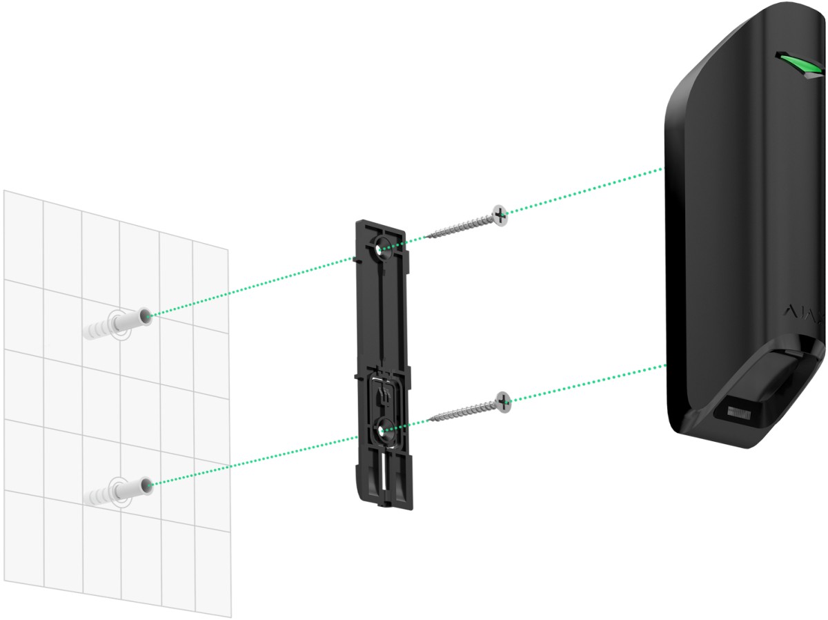 Монтаж Бездротовий датчик руху Ajax MotionProtect Curtain (Black)