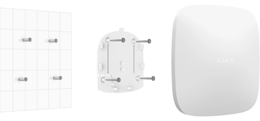 МонтажІнтелектуальна централь Ajax Hub Plus (White)
