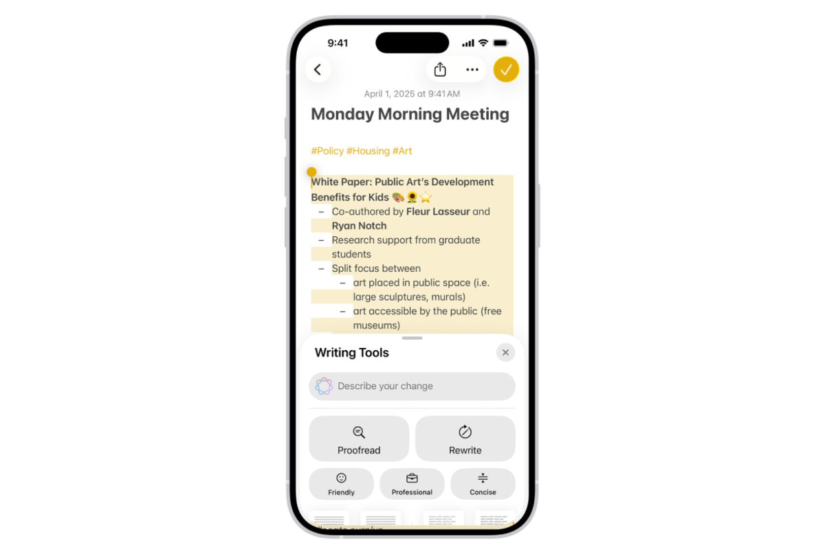 Епл інтелідженс засоби письма