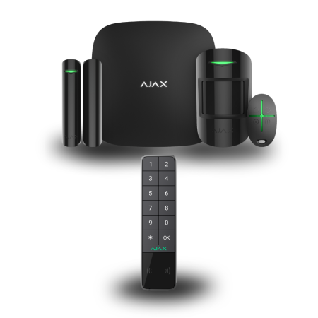 Комплект сигналізації Ajax StarterKit 2 (Black) + KeyPad Outdoor (Graphite)