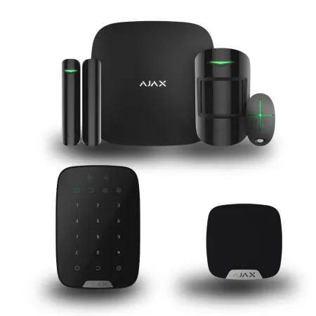 Комплект сигналізації Ajax StarterKit 2 + HomeSiren + KeyPad Plus (Black)