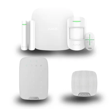Комплект сигналізації Ajax StarterKit 2 + HomeSiren + KeyPad Plus (White)