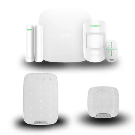 Комплект сигналізації Ajax StarterKit 2 + HomeSiren + KeyPad (White)