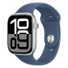 Apple Watch Series 10 46mm Silver Aluminum Case with Denim Sport Band - M/L (MWWM3) у Києві