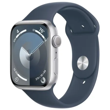 Apple Watch Series 9 41mm Silver Aluminum Case with Storm Blue Sport Band - M/L