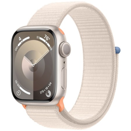 Apple Watch Series 9 41mm Starlight Aluminum Case with Starlight Sport Loop