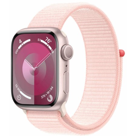 Apple Watch Series 9 45mm Pink Aluminum Case with Light Pink Sport Loop