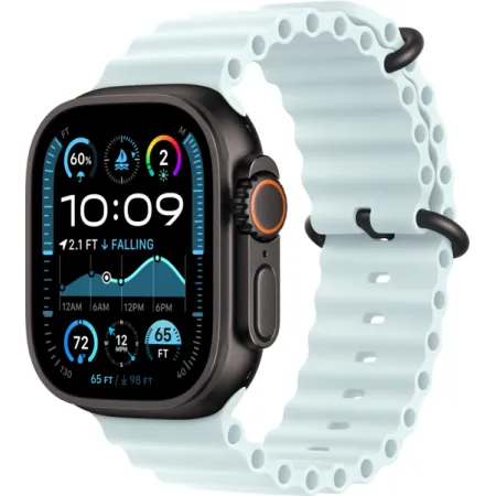 Apple Watch Ultra 2 49mm Black Titanium Case with Ice Blue Ocean Band (MYP83UL/A)