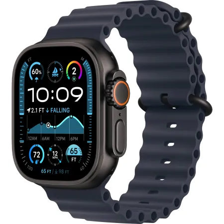 Apple Watch Ultra 2 49mm Black Titanium Case with Navy Ocean Band (MYPA3UL/A)