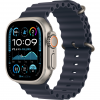 Apple Watch Ultra 2 49mm Natural Titanium Case with Navy Ocean Band (MX4D3)