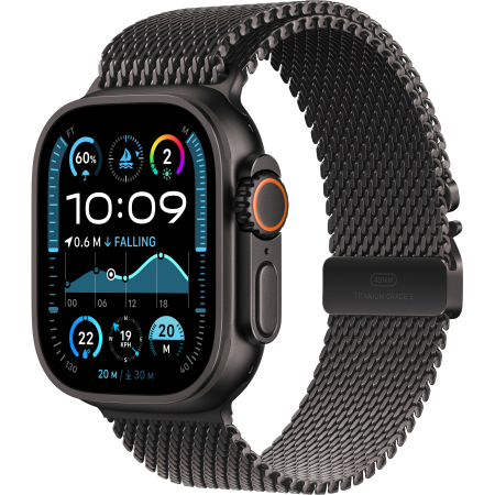 Apple Watch Ultra 2 49mm Black Titanium Case with Black Titanium Milanese Loop - L (MX5V3UL/A)  у Чернігові