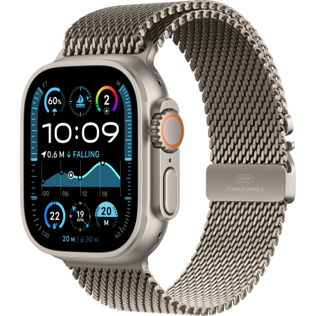 Apple Watch Ultra 2 49mm Natural Titanium Case with Natural Titanium Milanese Loop - M (MX5R3UL/A)  у Чернігові