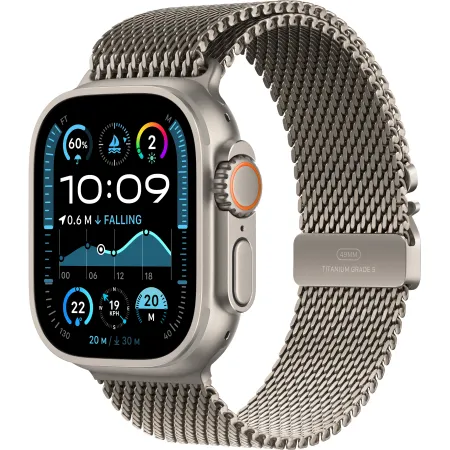 Apple Watch Ultra 2 49mm Natural Titanium Case with Natural Titanium Milanese Loop - M (MX5R3UL/A)  у Дніпрі