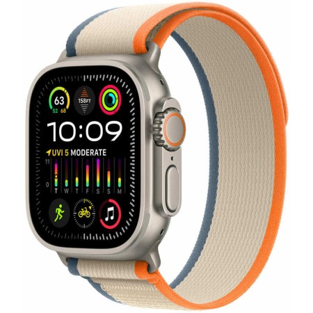 Apple Watch Ultra 2 49mm Natural Titanium Case with Orange/Beige Trail Loop - M/L (MRF23UL/A)  у Тернополі