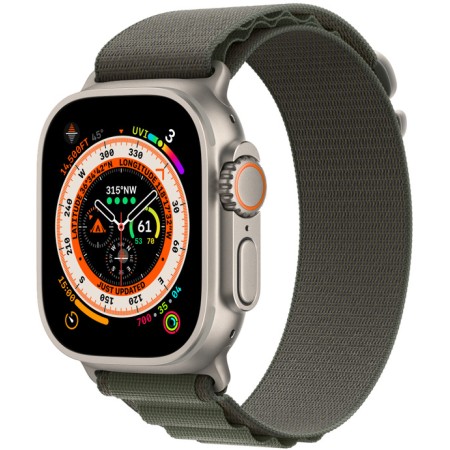 Apple Watch Ultra 49mm Titanium Case with Green Alpine Loop - Large  у Львові