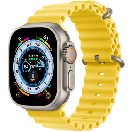 Apple Watch Ultra 49mm Titanium Case with Yellow Ocean Band