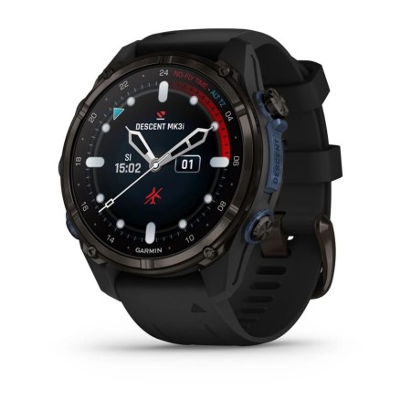 Смартгодинник Garmin Descent Mk3i 43 mm Carbon Gray DLC Titanium w. Black Silicone Band (010-02753-11)