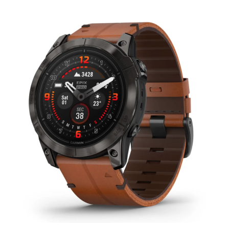 Смартгодинник Garmin Epix Pro (Gen 2) Sapphire Edition 51 mm Carbon Grey DLC Titanium with Chestnut Leather Band (010-02804-30)
