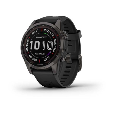 Смартгодинник Garmin Fenix 7S Sapphire Solar Carbon Gray DLC Titanium with Black Band (010-02539-25)