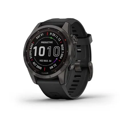 Смартгодинник Garmin Fenix 7S Sapphire Solar Carbon Gray DLC Titanium with Black Band (010-02539-25)  у Львові