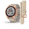 Смартгодинник Garmin Fenix 7S Sapphire Solar Rose Gold Titanium with Limestone Leather Band (010-02539-35) у Чорноморську