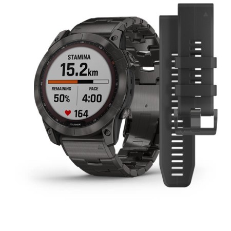 Смартгодинник Garmin Fenix 7X Sapphire Solar Carbon Grey DLC Titanium with Titanium Band (010-02541-27)