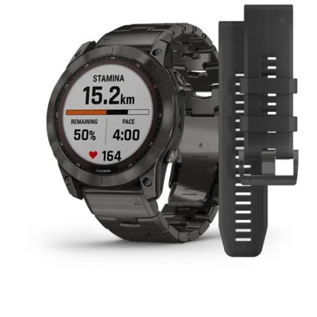 Смартгодинник Garmin Fenix 7X Sapphire Solar Carbon Grey DLC Titanium with Titanium Band (010-02541-27)
