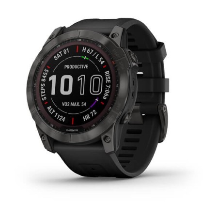 Смартгодинник Garmin Fenix 7X Sapphire Solar Carbon Gray DLC Titanium with Black Band (010-02541-11)