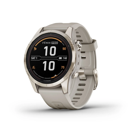 Смартгодинник Garmin Fenix 7S Pro Sapphire Solar Soft Gold with Light Sand Band (010-02776-15)