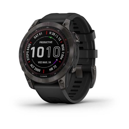 Смартгодинник Garmin Fenix 7 Sapphire Solar Carbon Gray DLC Titanium with Black Band (010-02540-21)