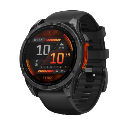 Смартгодинник Garmin Fenix 8 - 47 mm, Amoled Slate Gray Steel with Black Silicone Band (010-02904-00)