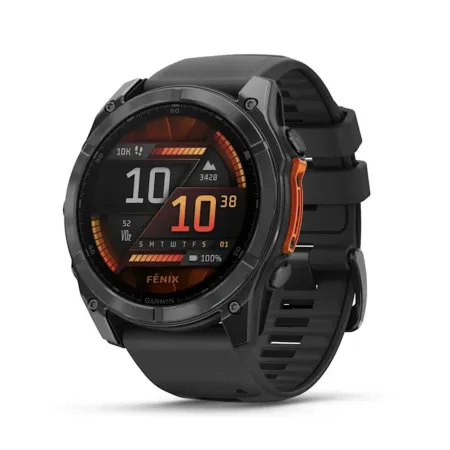 Смартгодинник Garmin Fenix 8 - 51 mm, AMOLED Slate Gray Steel with Black Silicone Band (010-02905-00)