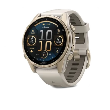 Смартгодинник Garmin Fenix 8 - 43 mm, AMOLED Sapphire, Soft Gold with Fog Gray/Dark Sandstone Silicone Band (010-02903-11)  у Києві